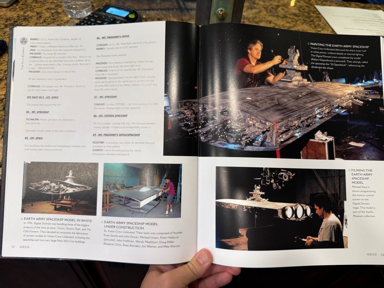 Pages 52-53 spread of The Fifth Element: A Visual Retrospective
